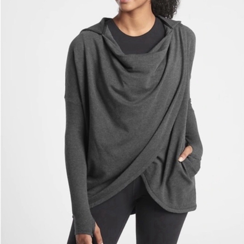 Athleta Charcoal Gray Hooded Sweatshirt